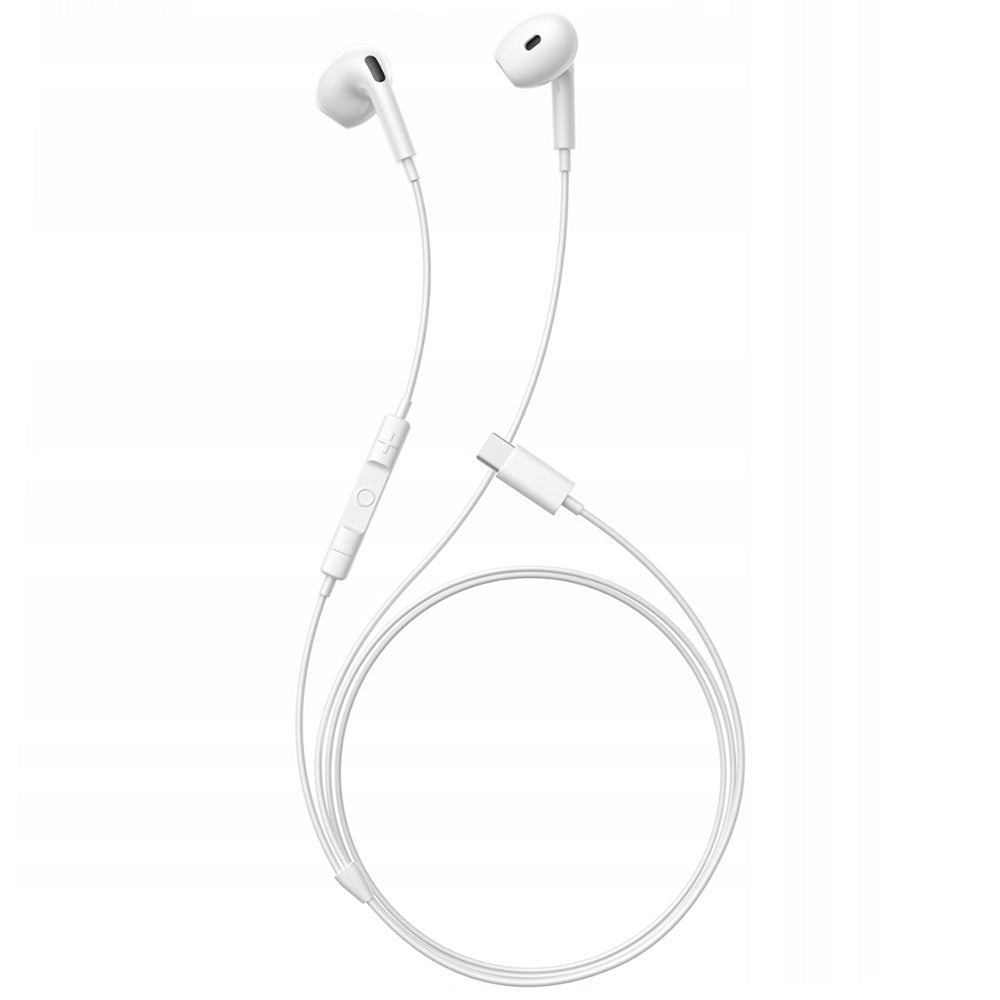 Baseus - Wired Earphones Encok CZ19 (A00182201213-00) - Type-C, 13mm Drivers, 60° Semi-in-Ear, Omni-Directional Mic - Wh