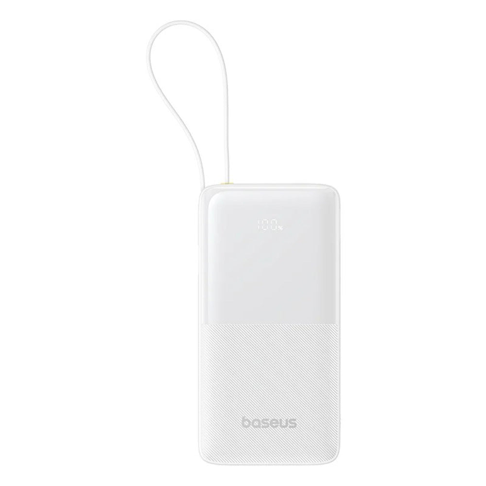 Baseus - Power Bank Bipow 2 (P10077101213-00) - with Built-in USB-C Cable, Type-C, USB, Smart Display, 10000mAh, 20W - W