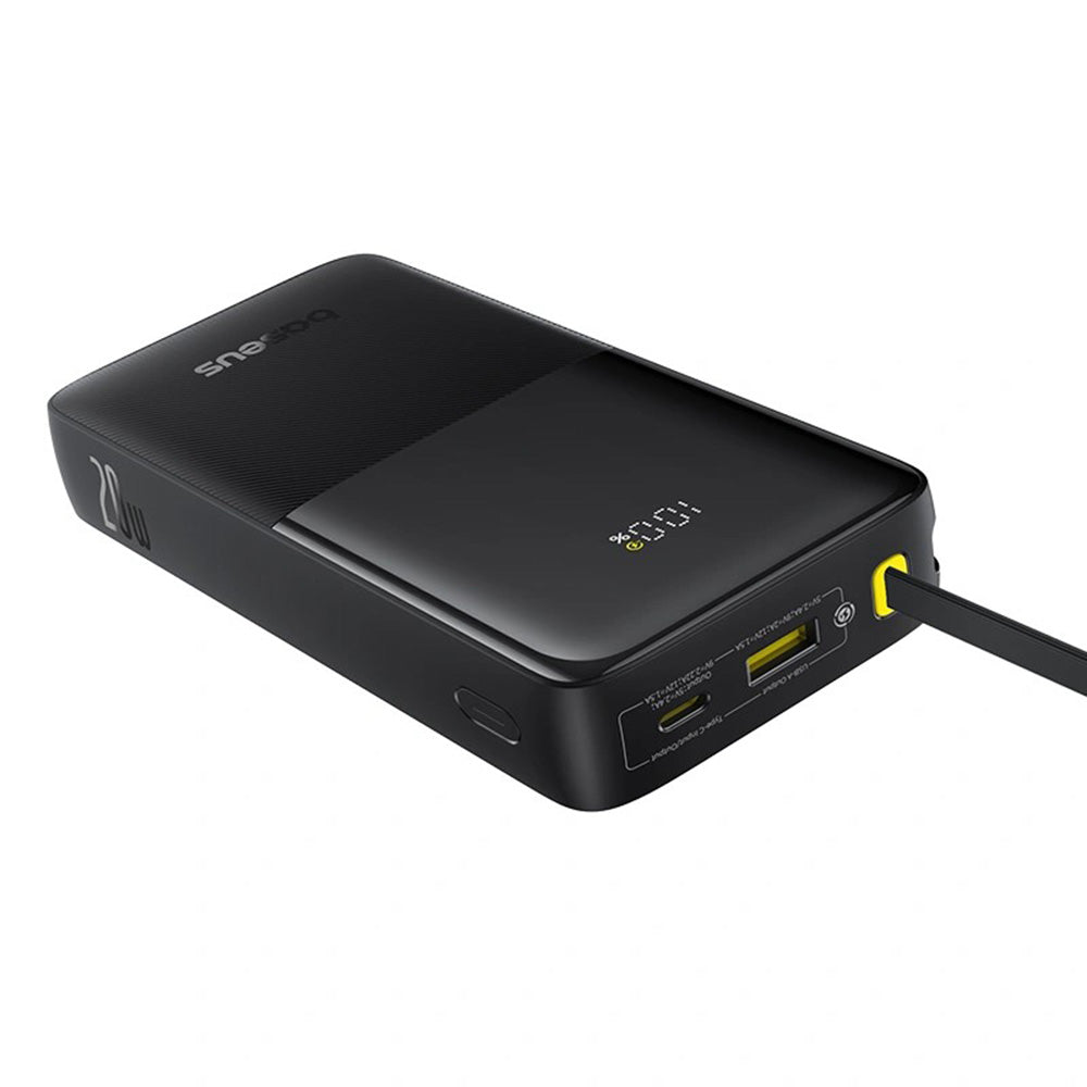 Baseus - Power Bank Bipow 2 (P10077101113-01) - with Built-in USB-C Cable, Type-C, USB, Smart Display, 20000mAh, 20W - B