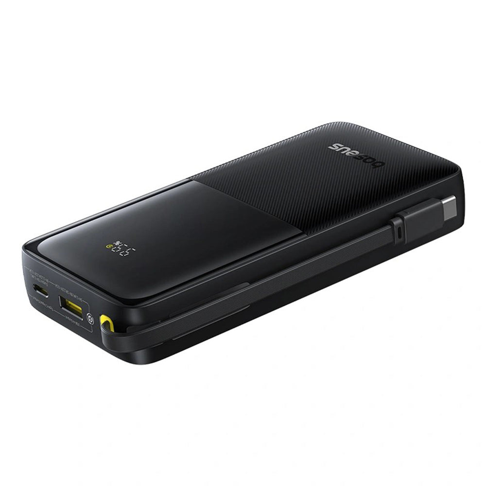 Baseus - Power Bank Bipow 2 (P10077101113-01) - with Built-in USB-C Cable, Type-C, USB, Smart Display, 20000mAh, 20W - B