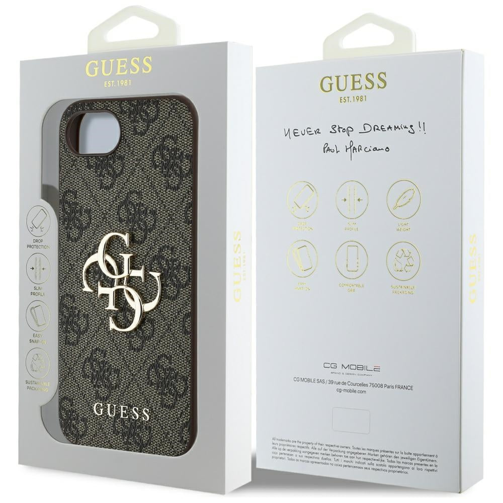 Husa pentru iPhone 16e / iPhone 17e - Guess Hardcase 4G Big Logo (GUHCPSE44GMGBR) - Brown