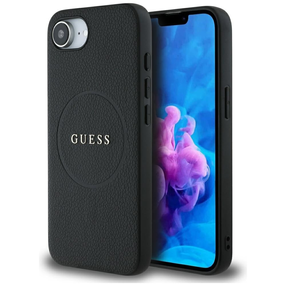 Guess - Grained Gold Ring MagSafe (GUHMPSE4PGHSMMK) - iPhone 16e / iPhone 17e - Black