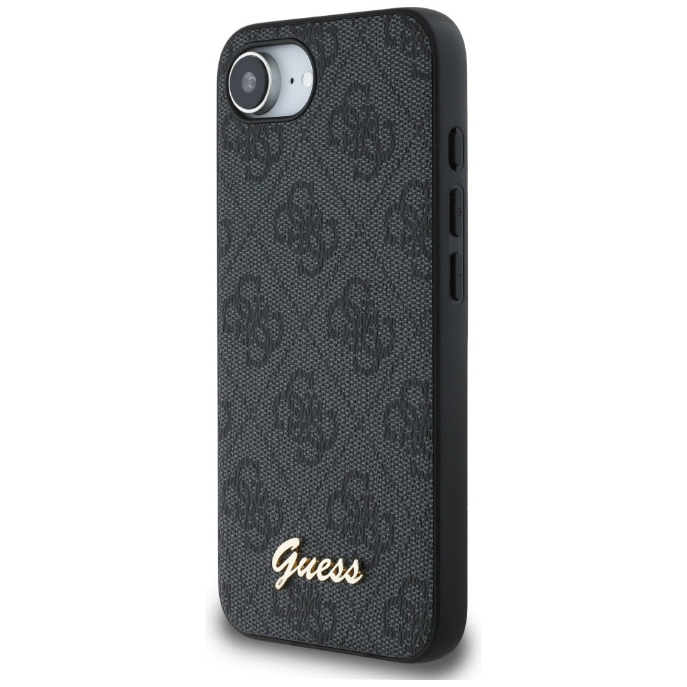 Husa pentru iPhone 16e / iPhone 17e - Guess Hardcase 4G Script Logo (GUHMPSE4HG4SHK) - Black