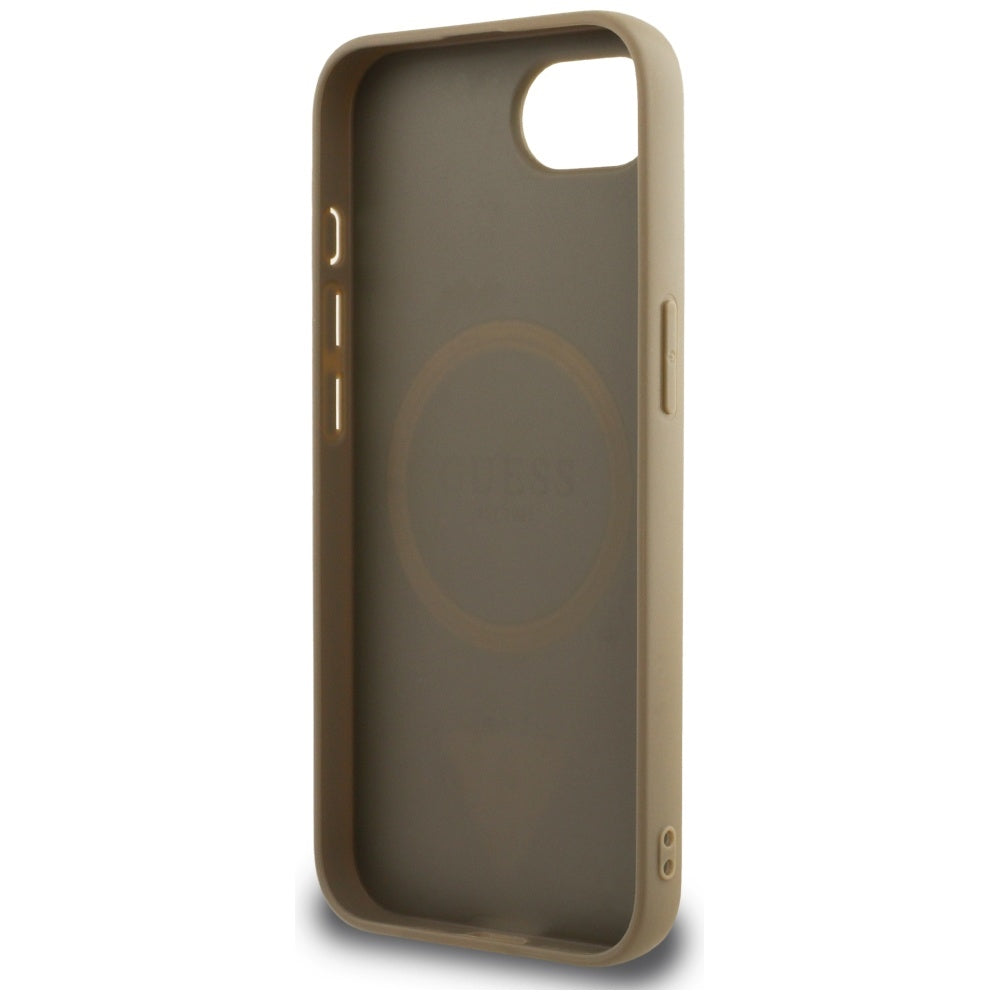 Guess - Grained PU Triangle Logo MagSafe (GUHMPSE4PGTSPSW) - iPhone 16e / iPhone 17e - Brown