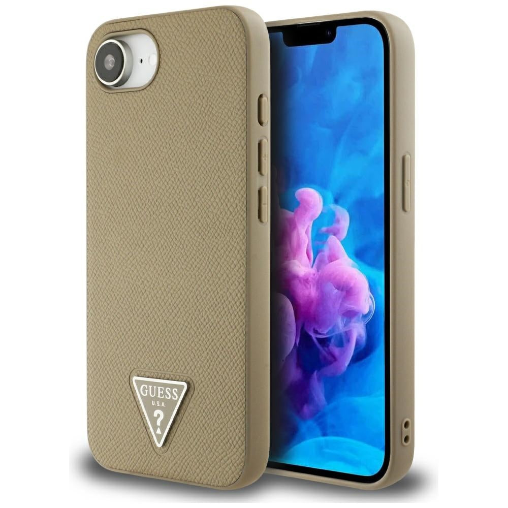 Guess - Grained PU Triangle Logo MagSafe (GUHMPSE4PGTSPSW) - iPhone 16e / iPhone 17e - Brown