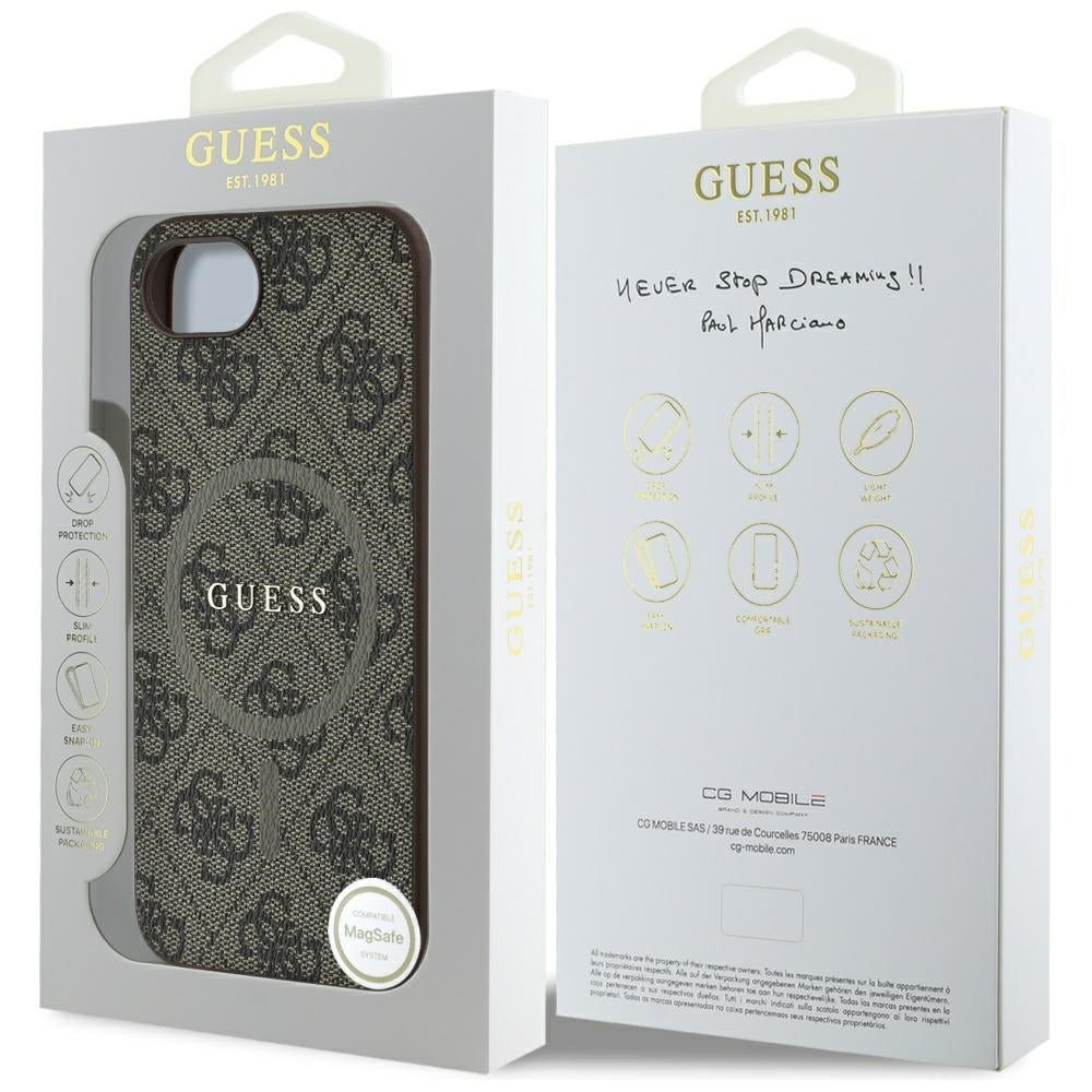 Guess - 4G Ring Classic Logo MagSafe (GUHMPSE4G4GFRW) - iPhone 16e / iPhone 17e - Brown