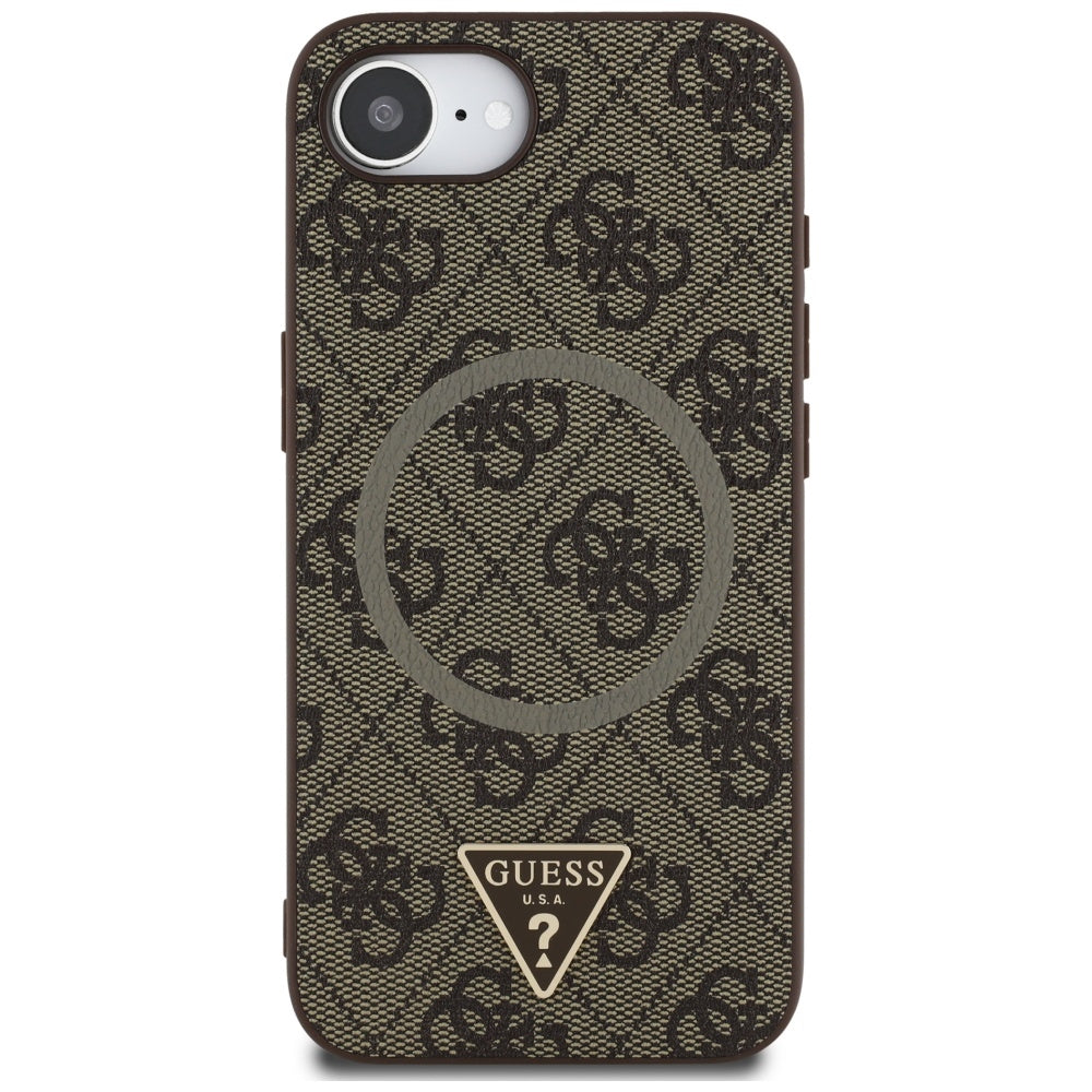 Guess - 4G Ring Triangle Logo MagSafe (GUHMPSE4P4TDPW) - iPhone 16e / iPhone 17e - Brown