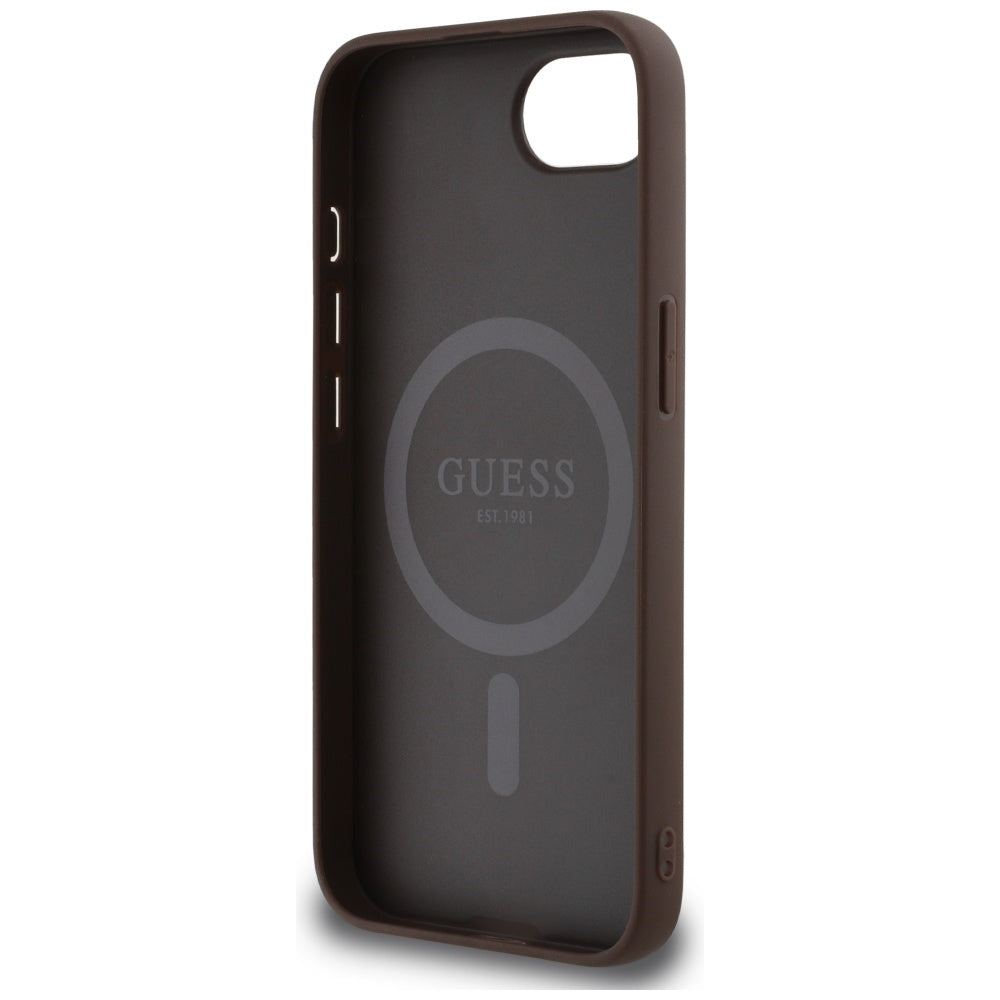 Guess - 4G Ring Triangle Logo MagSafe (GUHMPSE4P4TDPW) - iPhone 16e / iPhone 17e - Brown