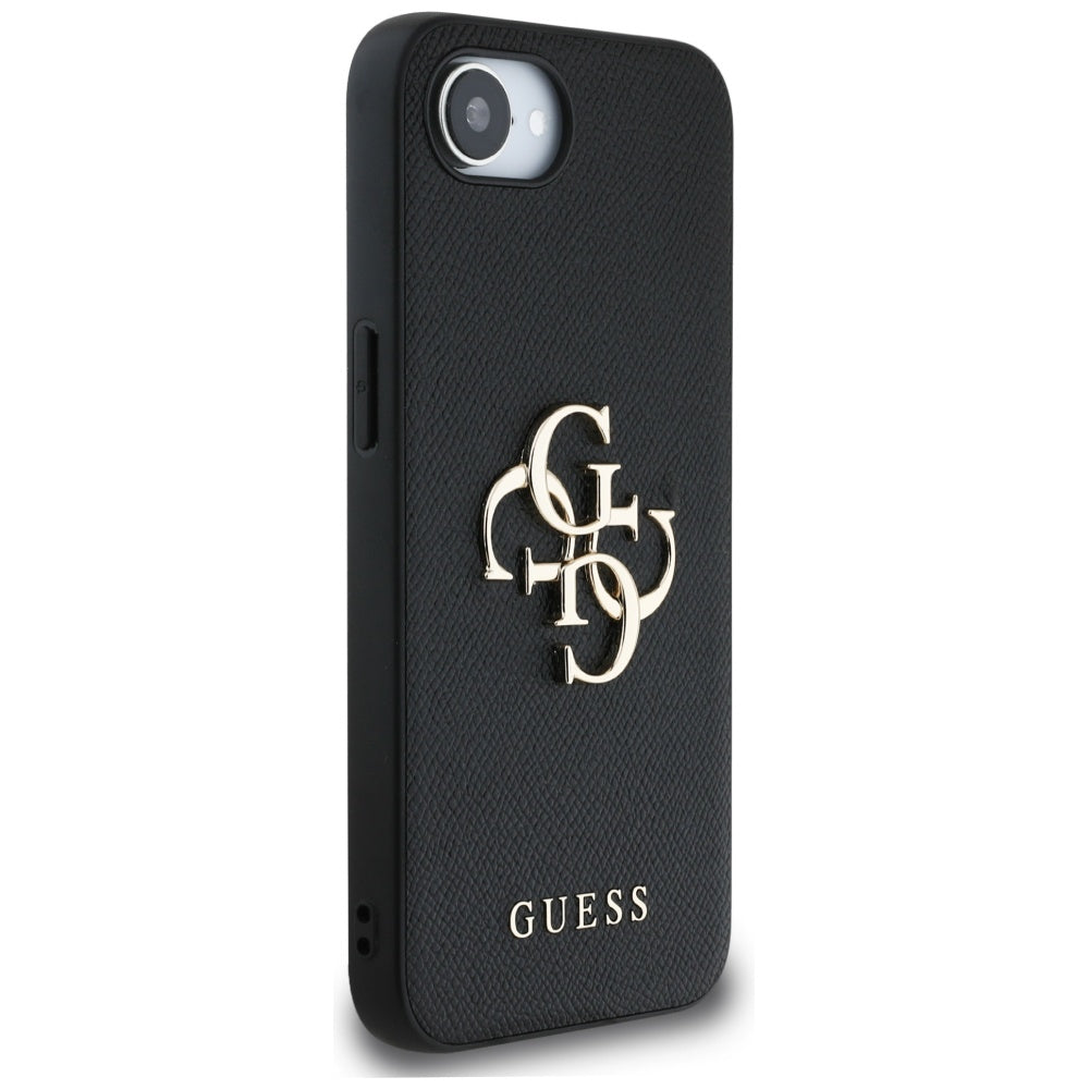 Husa pentru iPhone 16e / iPhone 17e - Guess Hardcase 4G Grained Big and Classic Logo (GUHCPSE4PGT4MBK) - Black