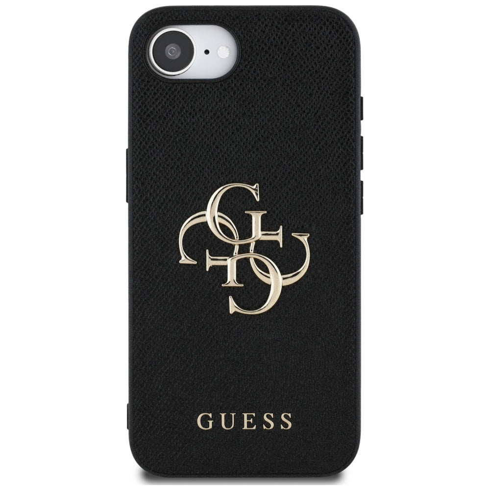 Husa pentru iPhone 16e / iPhone 17e - Guess Hardcase 4G Grained Big and Classic Logo (GUHCPSE4PGT4MBK) - Black