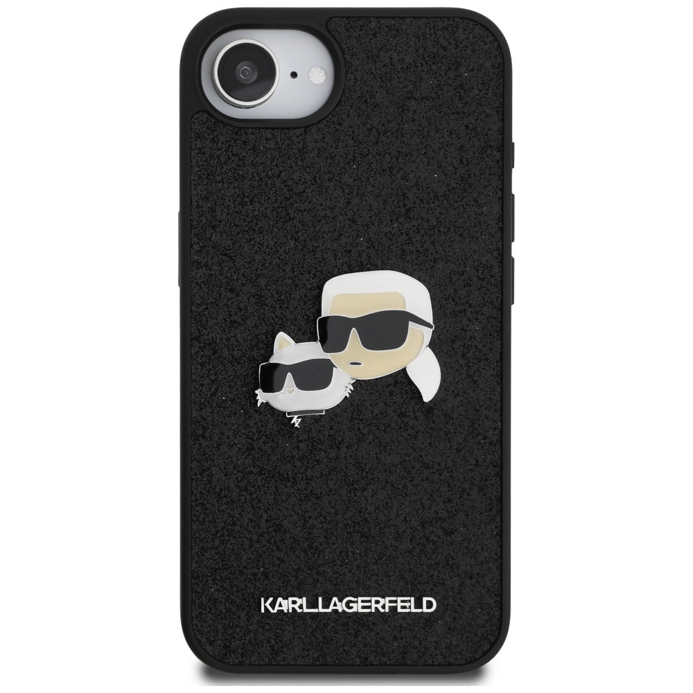 Karl Lagerfeld - Hardcase Glitter Fixed (KLHCPSE4PFGKCPK) - iPhone 16e / iPhone 17e - Karl&Choupette Head