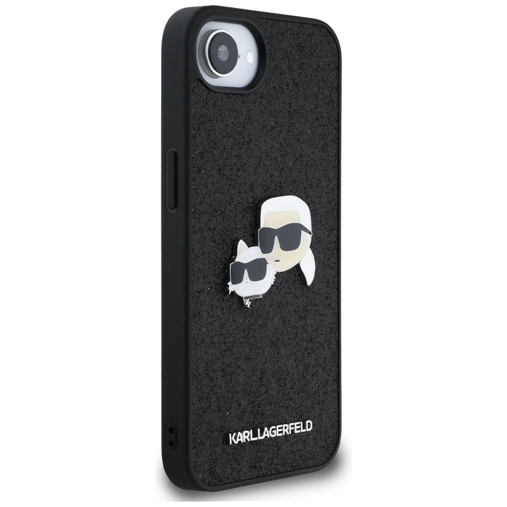 Karl Lagerfeld - Hardcase Glitter Fixed (KLHCPSE4PFGKCPK) - iPhone 16e / iPhone 17e - Karl&Choupette Head
