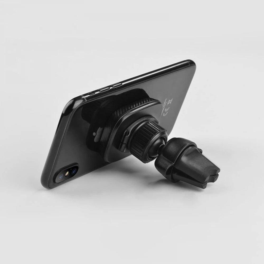Techsuit - Car Holder MagGrip (S4) - Secure Magnetic Grip for Air Vent, 360° Rotation, with Metal Plates - Black/Red