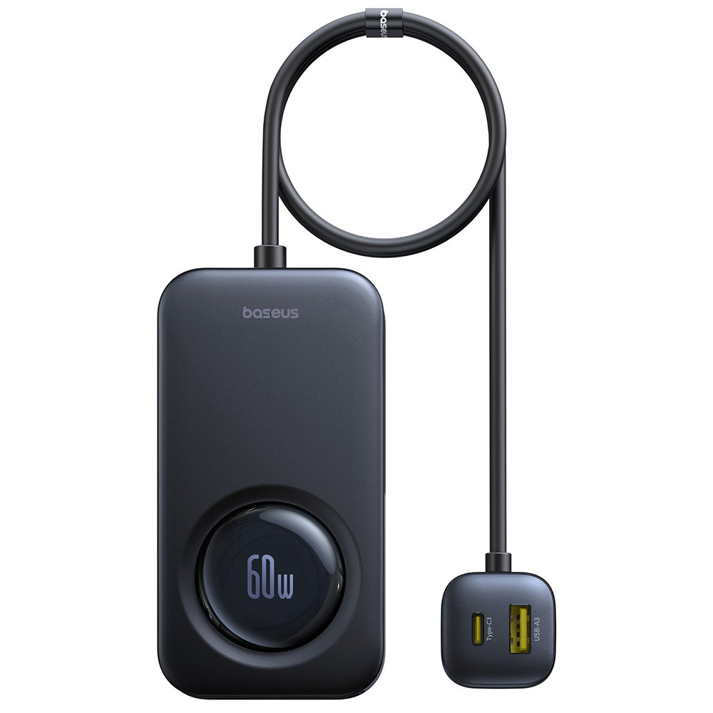 Baseus - Car Charger PrimeTrip VW1 (C00069000121-00) - 3x USB, 3x Type-C, 105W, Fast Charge, 60W Retractable Cable - Bla
