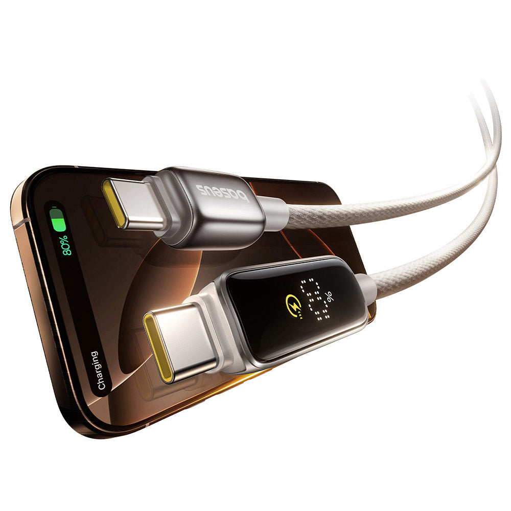 Baseus - Data Cable Vipow (P10381802851-00) - Type-C, Fast Charging, Display, Sleep Mode, 100W, 1m - Galaxy Natural Tita
