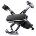 Baseus - Car Holder (C40483401813-00) - for Phone/Tablet, Leather Finish, Retractable Arms, Auto Clamping - Black Silver