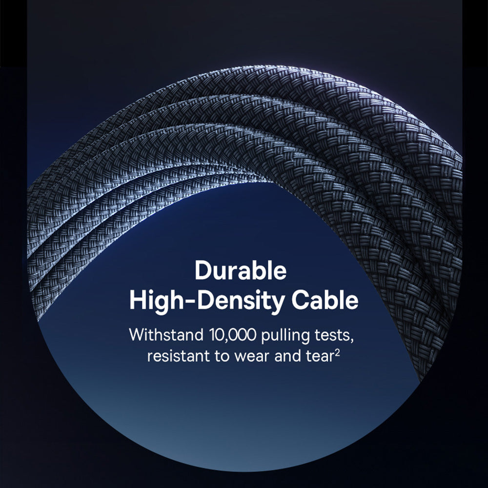 Baseus - Data Cable Lit (P10379002121-00) - USB to Type-C, 100W, Fast Charging, LED Light, Button-Control, 1m - Cosmic B