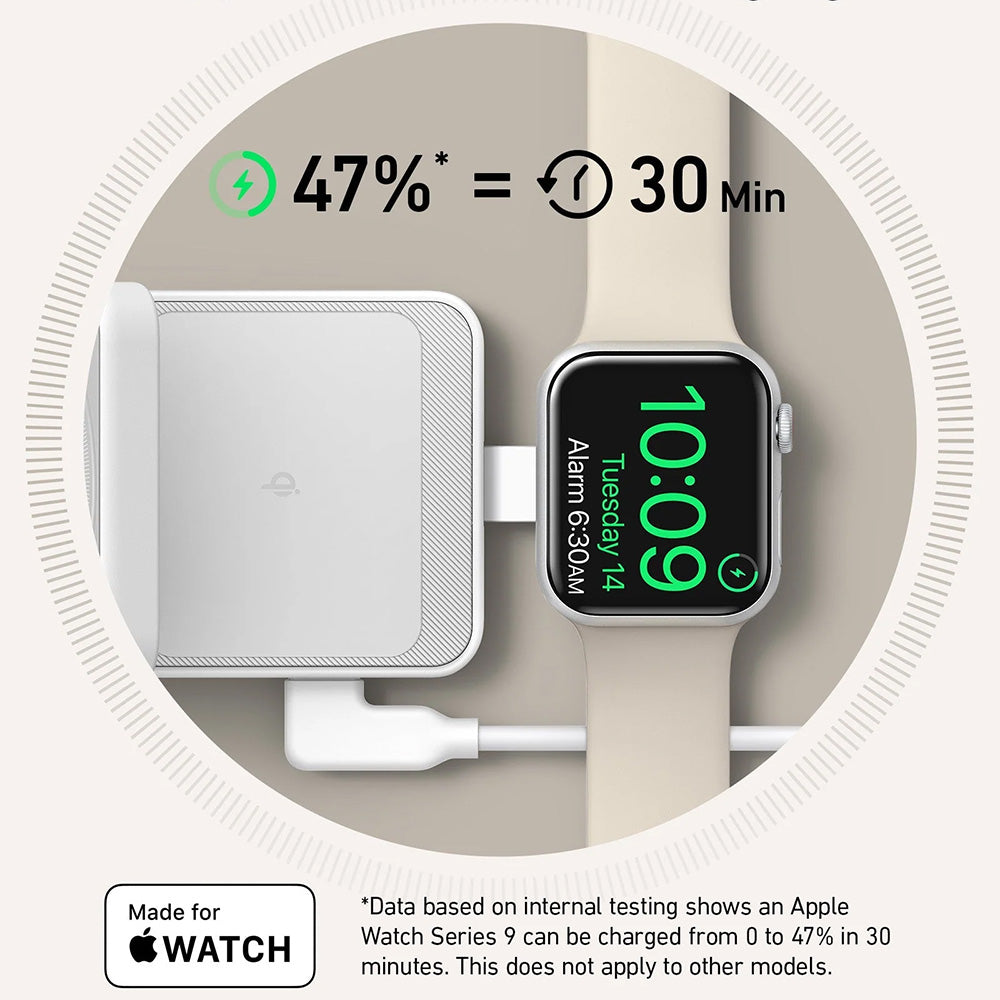 Anker - Charging Station MagGo 3in1 (B2557321) - Qi2, for Apple, 15W, with USB-C Charger and Cable Type-C - White