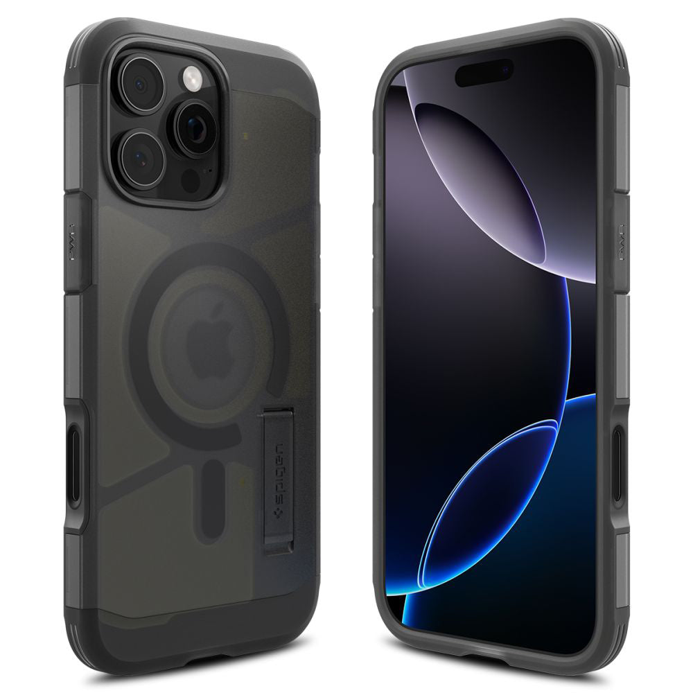 Spigen Husa de protectie Spigen Tough Armor MagSafe (ACS09072) compatibil cu iPhone 16 Pro, Frost Black – imagine 3