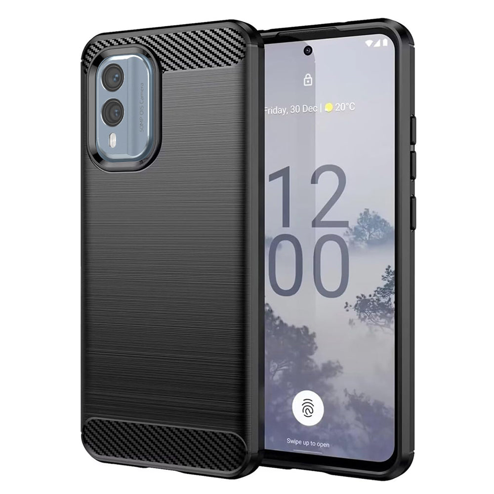 Techsuit - Carbon Silicone - Nokia X30 - Black