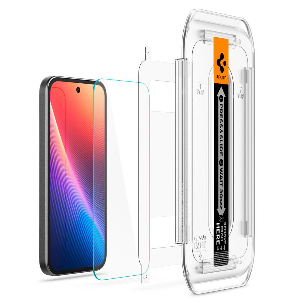Spigen - (2 pack) Glas.tR EZ-FIT (AGL08938) - Google Pixel 9a - Clear
