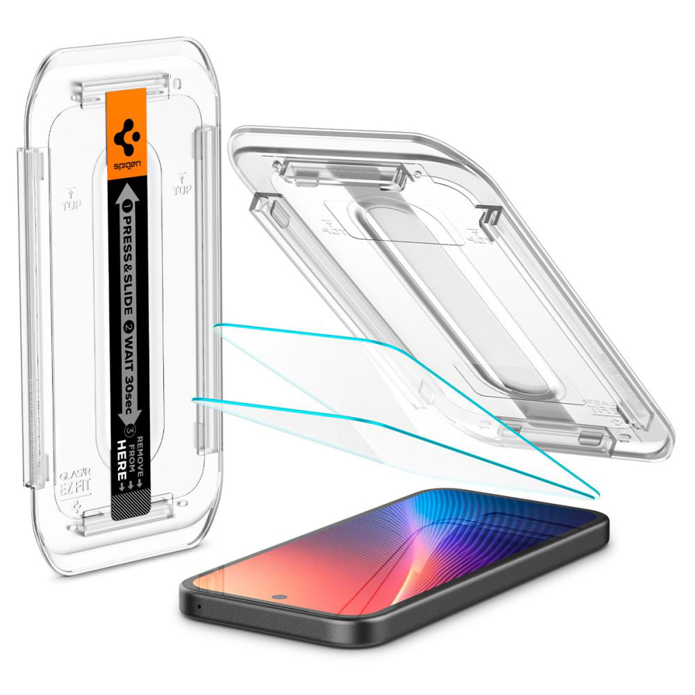 Spigen - (2 pack) Glas.tR EZ-FIT (AGL08938) - Google Pixel 9a - Clear