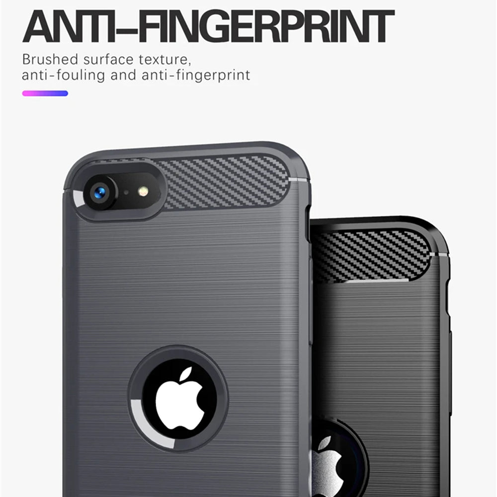 TechSuit - Carbon Silicone - iPhone SE 2, SE 2020 / iPhone SE 3, SE 2022 - Black