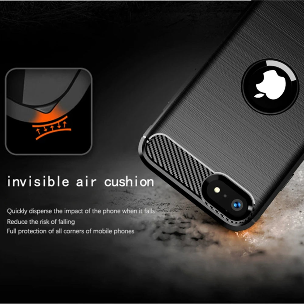 TechSuit - Carbon Silicone - iPhone SE 2, SE 2020 / iPhone SE 3, SE 2022 - Black