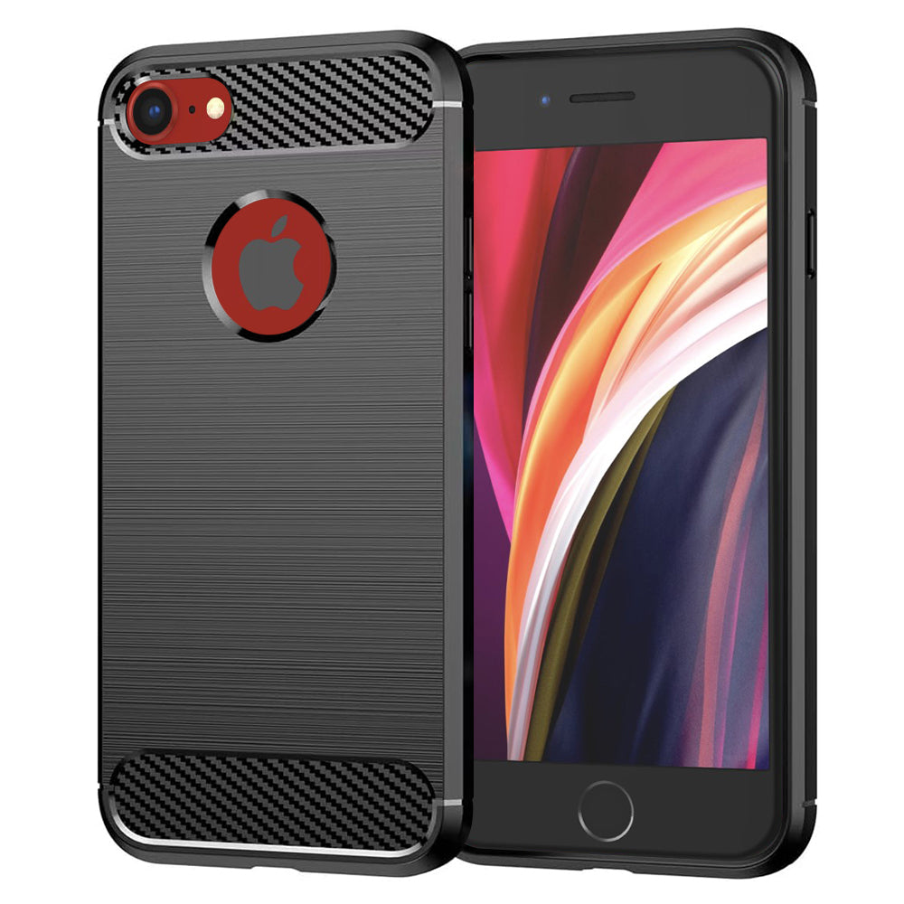 TechSuit - Carbon Silicone - iPhone SE 2, SE 2020 / iPhone SE 3, SE 2022 - Black