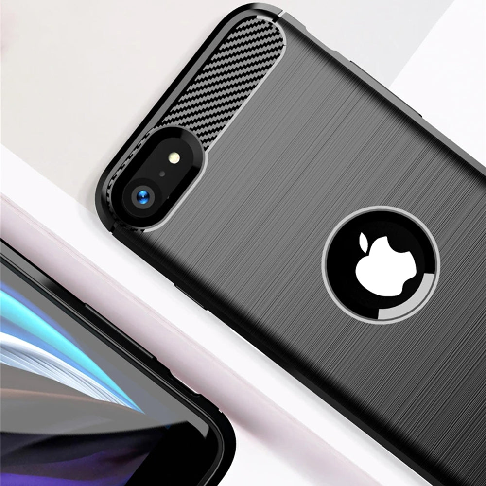 TechSuit - Carbon Silicone - iPhone SE 2, SE 2020 / iPhone SE 3, SE 2022 - Black