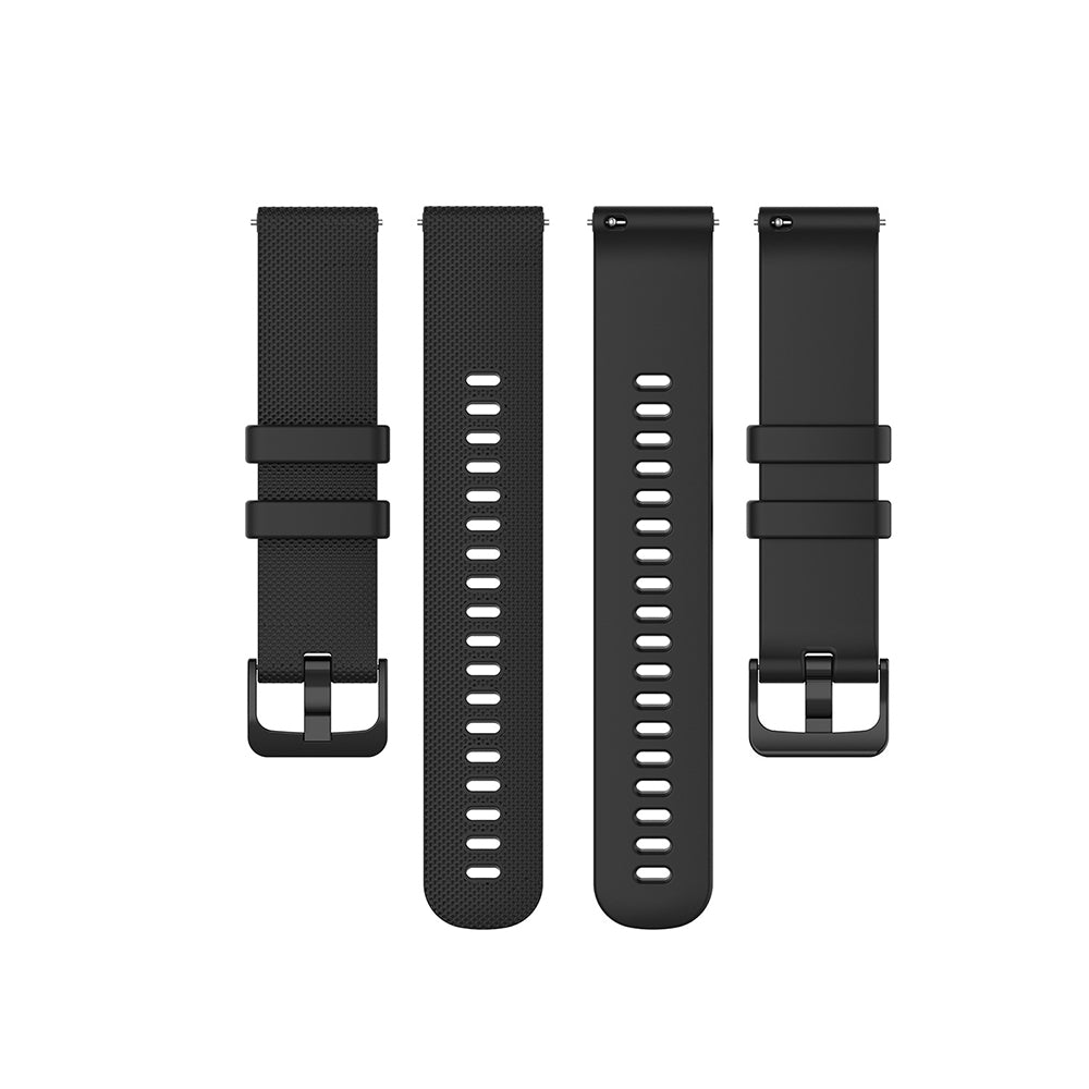 Techsuit - Watchband 18mm (W006) - Huawei Watch GT 4 (41mm)/W1/Honor Watch S1/Garmin Venu 2S/Vivoactive 4S - Black