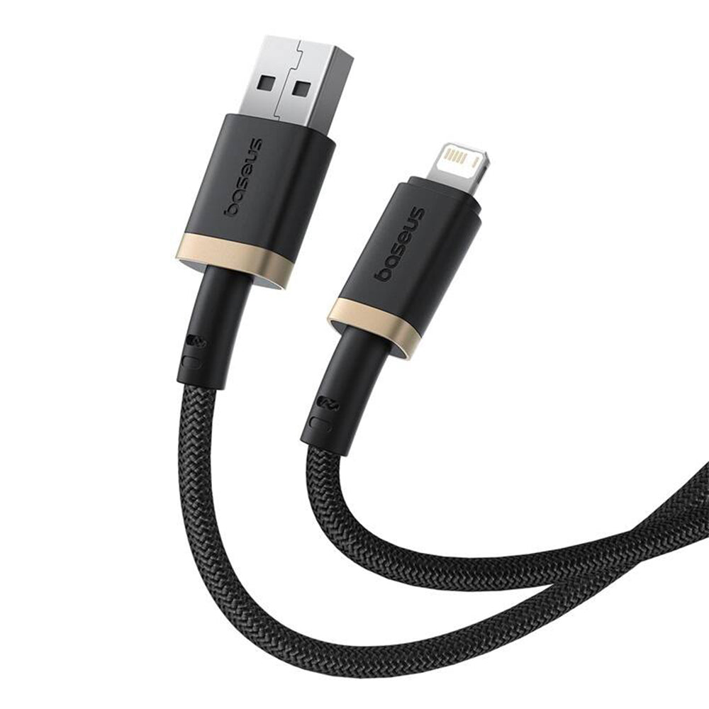 Baseus - Data Cable Dura Series (P10377801U01-02) - USB to Lightning, Fast Charging, 480Mbps, 2.4A, Nylon, 2m - Gold / B
