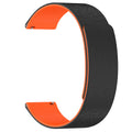 Techsuit - Watchband 18mm (W074) - Huawei Watch GT 4 (41mm)/W1/Honor Watch S1/Garmin Venu 2S/Vivoactive 4S - Black / Ora