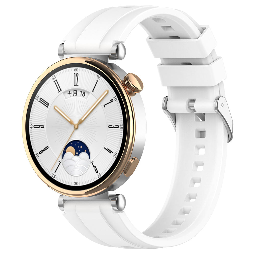 Techsuit - Watchband 18mm (W075) - Huawei Watch GT 4 (41mm)/W1/Honor Watch S1/Garmin Venu 2S/Vivoactive 4S - White