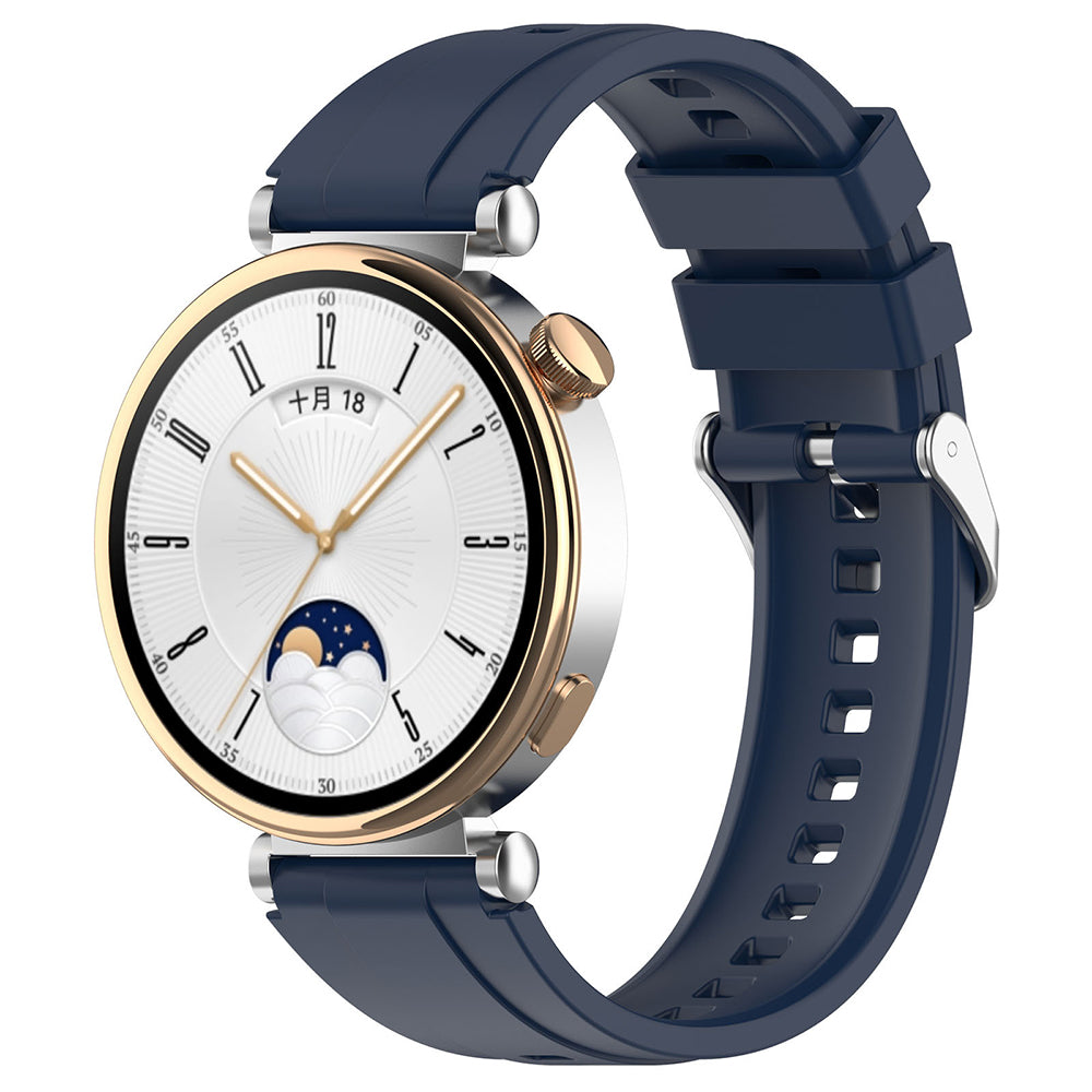 Techsuit - Watchband 18mm (W075) - Huawei Watch GT 4 (41mm)/W1/Honor Watch S1/Garmin Venu 2S/Vivoactive 4S - Navy Blue