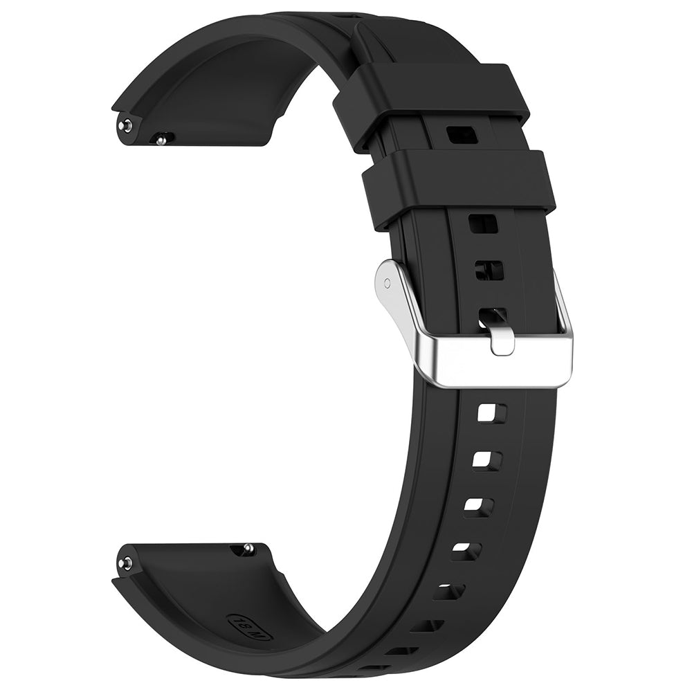 Techsuit - Watchband 18mm (W075) - Huawei Watch GT 4 (41mm)/W1/Honor Watch S1/Garmin Venu 2S/Vivoactive 4S - Black