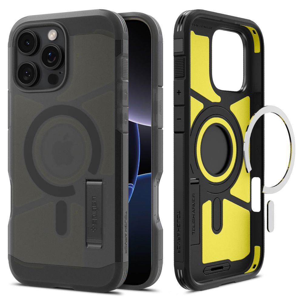 Spigen Husa de protectie Spigen Tough Armor MagSafe (ACS09072) compatibil cu iPhone 16 Pro, Frost Black