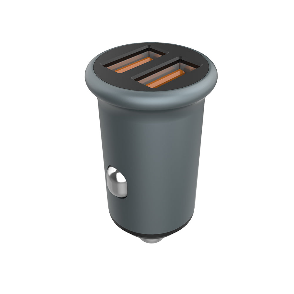 ColorWay - Mini Car Charger (CW-CHA036Q-GR) - 2x USB, Quick Charge 2.0 & 3.0, 36W, 3A, Huawei FCP, Auto ID Chip, 24V - G