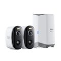 Baseus - Outdoor Camera Security N1 (S0TW002131) - 2K, 16GB, 2x Camera Kit, Two-way Talk, Night Vision, IP67, 7800mAh - 