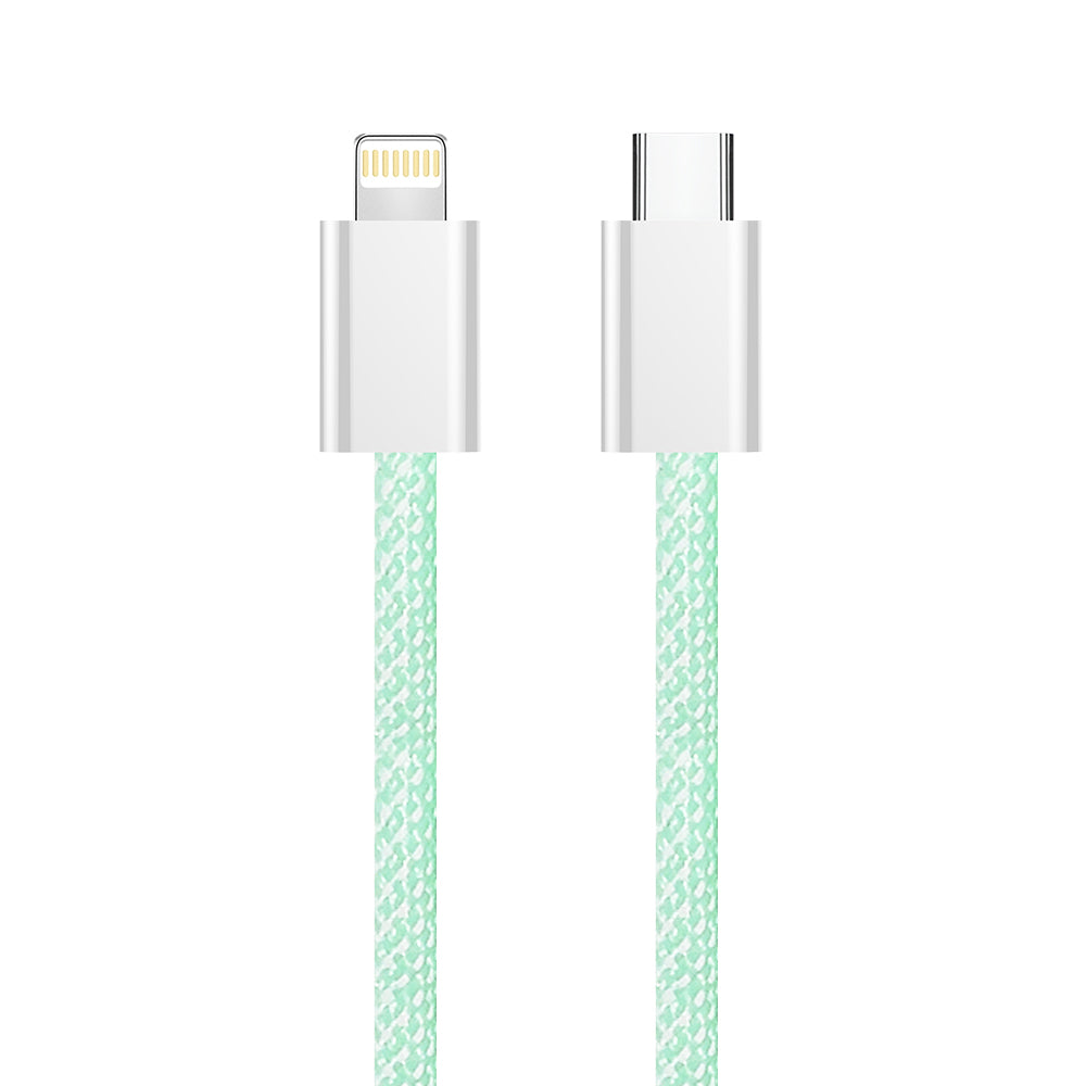 ColorWay - Data Cable (CW-CBPDCL061-G) - Type-C to Apple Lightning, PD 27W, 3A, 480Mbps, Nylon, 1m - Green