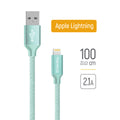ColorWay - Data Cable (CW-CBUL004-MT) - USB 2.0 to Apple Lightning, for Syncing & Charging, Nylon, 2.1A, 480Mbps, 1m - M