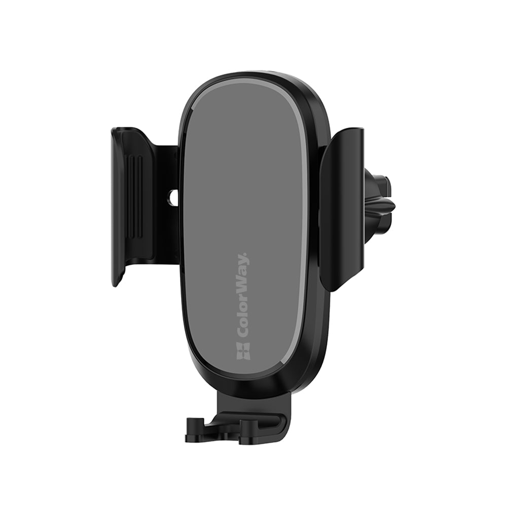 ColorWay - Wireless Gravity Car Holder (CW-CHAW038Q-BK) - for Air Vent, 360°, 15W, Qi, Smart Chip, for 4.7" to 6.8" - Bl