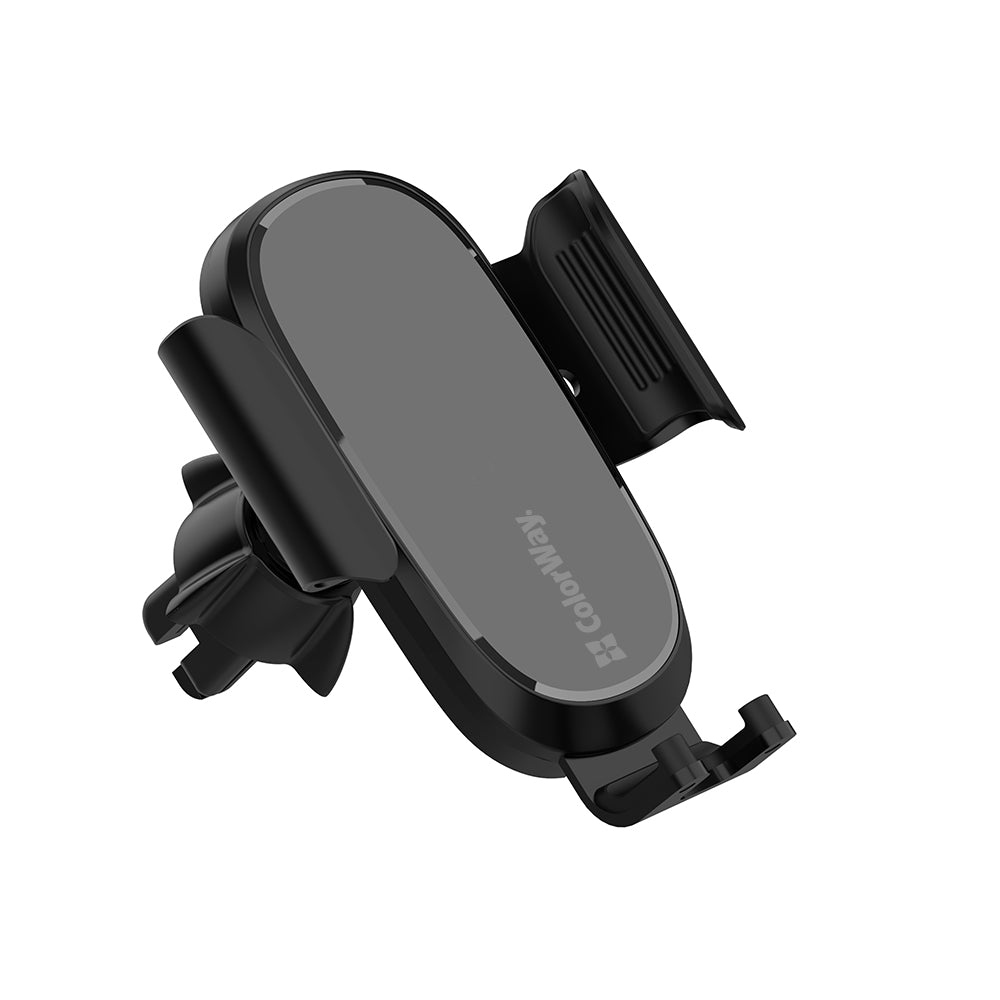 ColorWay - Wireless Gravity Car Holder (CW-CHAW038Q-BK) - for Air Vent, 360°, 15W, Qi, Smart Chip, for 4.7" to 6.8" - Bl
