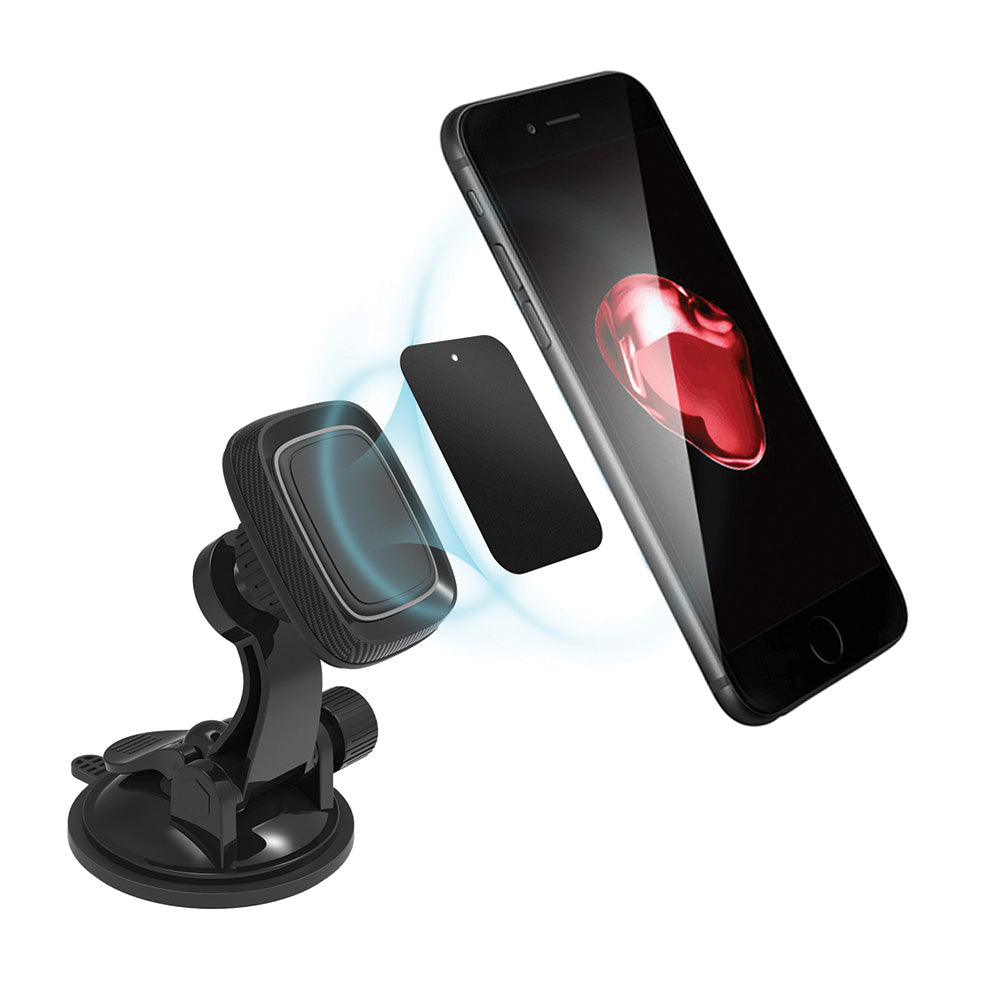 ColorWay - Car Holder (CW-CHM06-GR) - Magnetic, for Dashboard, 360°, Secure Grip, Adhesive Suction Cup, Universal - Blac