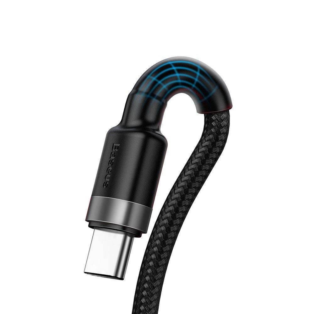 Baseus - Data Cable Cafule Series Metal (CATKLF-PG1) - USB to Type-C, Fast Charging, 40W, 5A, Nylon Braid, Velcro, 1m - 