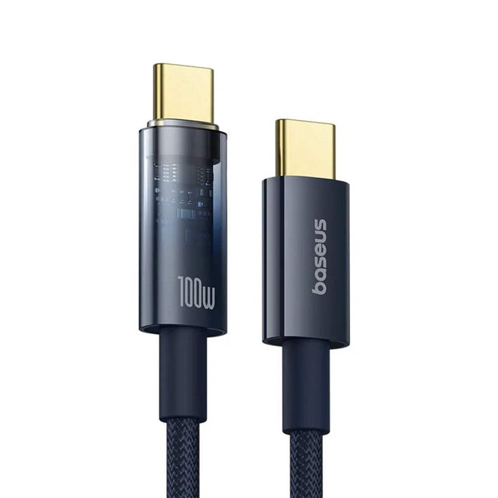 Baseus - Data Cable Explorer (P10319704321-00) - Type-C, Fast Charge, 100W, with Auto Shutdown, Naylon, 1m - Deepsea Blu