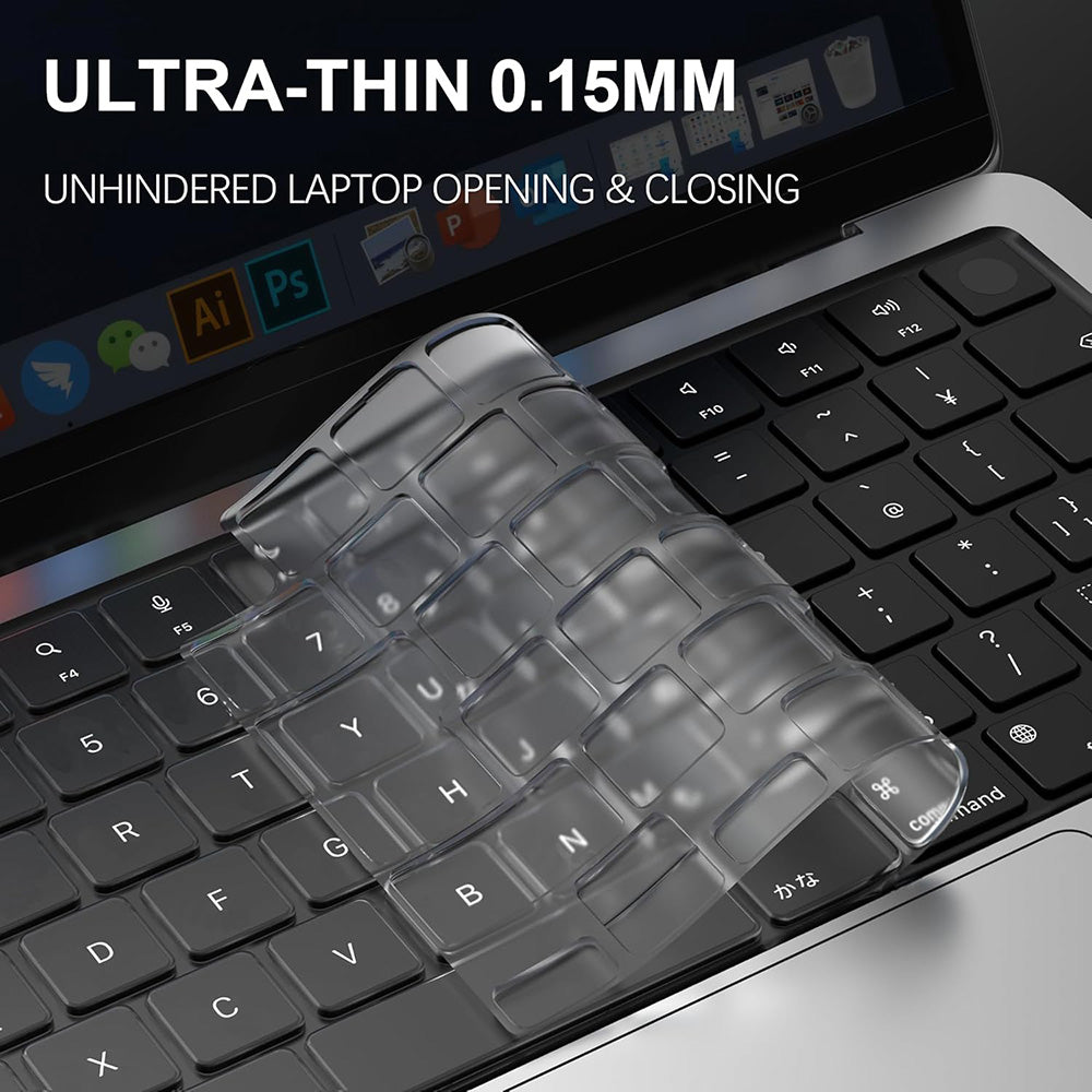 Techsuit - Premium Keyboard Cover PureTypeX (KC1) - Ultra Thin, for MacBook Pro 14 (2021-2024)/ Air 13/15 (2022-2025) - 