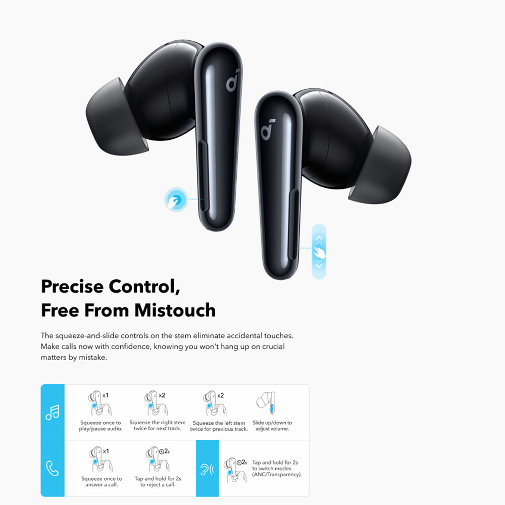 Anker - Wireless Earbuds SoundCore Liberty 4 Pro NC (A3954GF1) - Bluetooth 5.3, ANC, Hi-Res Sound, LDAC, TWS - Glossy Bl