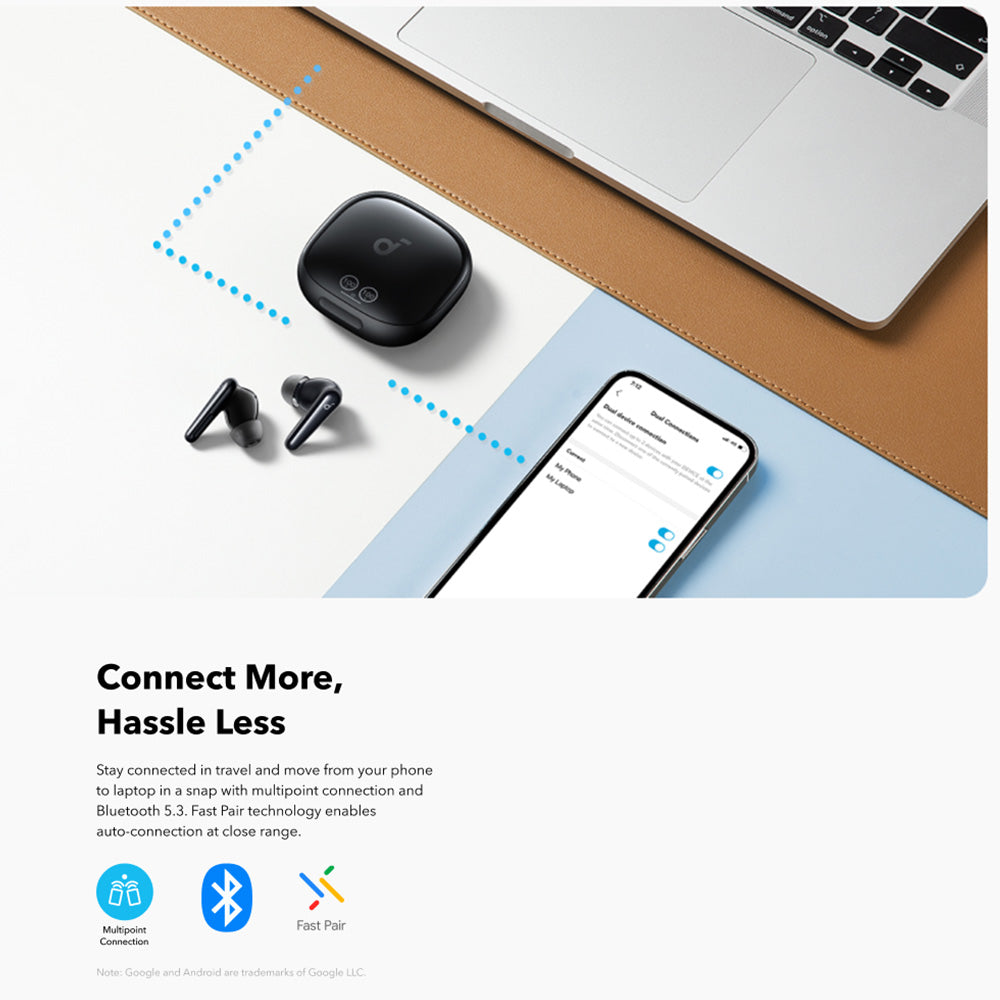 Anker - Wireless Earbuds SoundCore Liberty 4 Pro NC (A3954GF1) - Bluetooth 5.3, ANC, Hi-Res Sound, LDAC, TWS - Glossy Bl