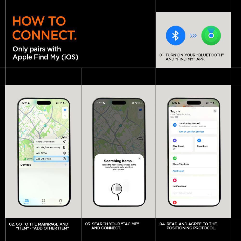 Spigen - Bluetooth Tracker TagMe (AHP07580) - for iPhone, Compatible with Apple Find My, Anti-Loss, Built-in Strap and O